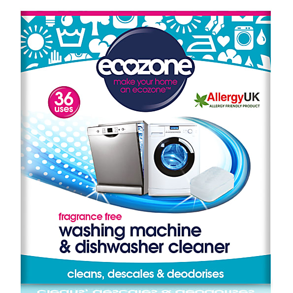Image of Ecozone Fragrance Free Wasmachine & Vaatwasser Reiniger 36 tabletten